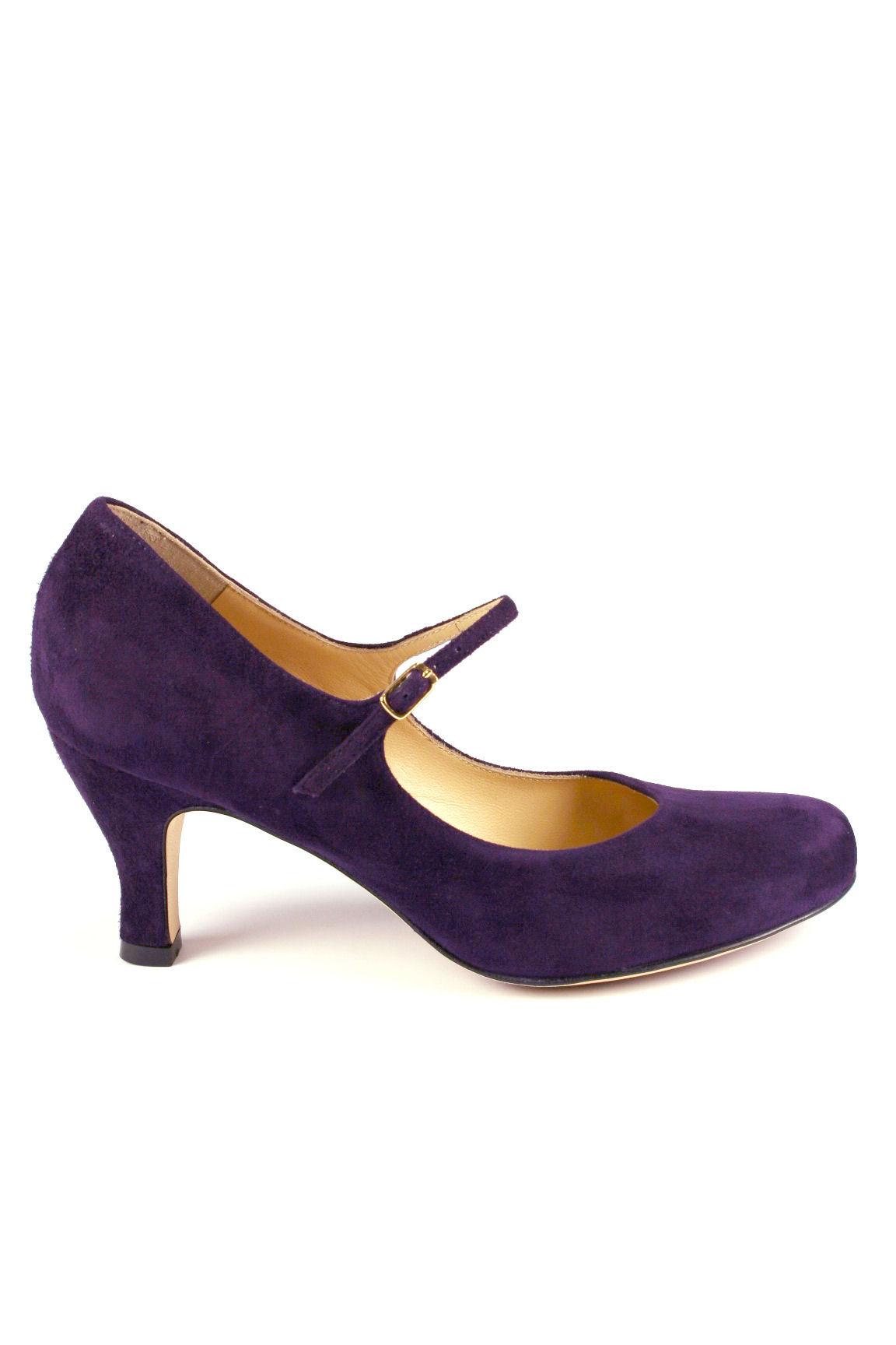 dark purple shoes low heel