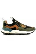 Yamano 3 Black Mesh Green Military Suede Brown Leather