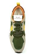 CLUB16 Green Mesh Taupe Suede Yellow Brown Leather