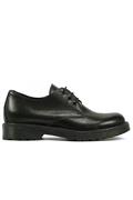 Lace-Up Black Leather Rubber Outsole