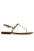 Thong Sandal Rock Stamped Leather Python