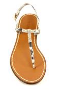 Thong Sandal Rock Stamped Leather Python