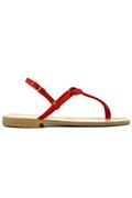 Sandal Red Suede Bow