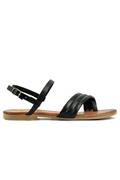 Flat Sandal Black Leather