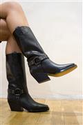 High Texan Boot Black Sella Leather