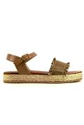 Rope Sandal Taupe Woven Leather