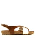 Fusbet Sandal White Brown Leather