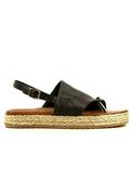 Rope Sandal Black Leather