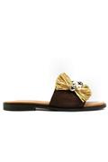 Slipper Brown Nabuk Champagne Straw