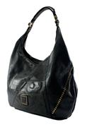 Shoulder Bag Diana Black Leather Rivets