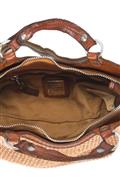 Small Shopping Veracruz Bag Straw Cognac Leather
