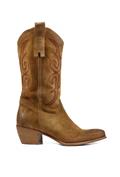 Texan Boots Taupe Aged Suede Embroidery