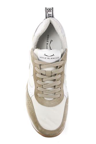 Magg White Nylon Leather Grey Sand Suede