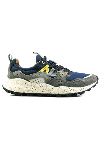 FLOWER MOUNTAINYamano 3 Navy Nylon Grey Suede Yellow