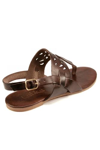 Flat Sandal Brown Leather