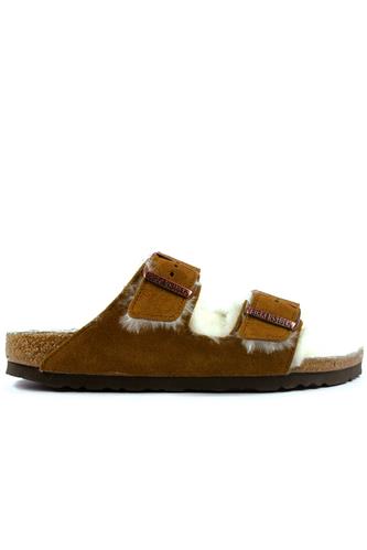 Arizona Honey Mink Suede Cream Sheepskin, BIRKENSTOCK