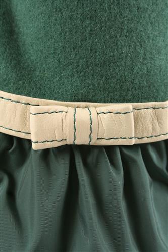 Blanche Neige Teal Tencel Leather Detail