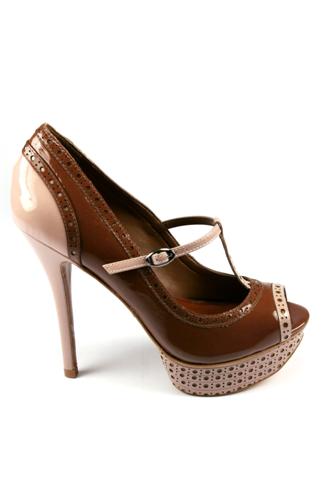 Open Toe Shoes Brown Liquor Cream, SCHUTZ