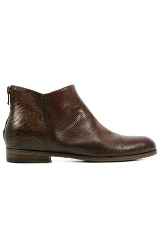 Low Boots Brown Moka Texture Leather, PANTANETTI