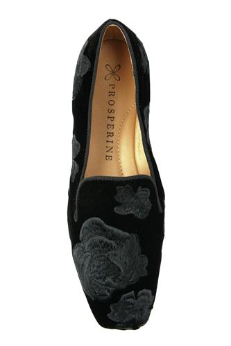Ballerina Black Velvet Floreal Embroidery