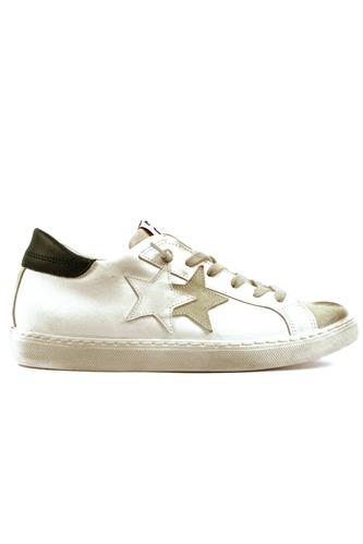 2SD Low White Black Leather Ice Suede, 2STAR