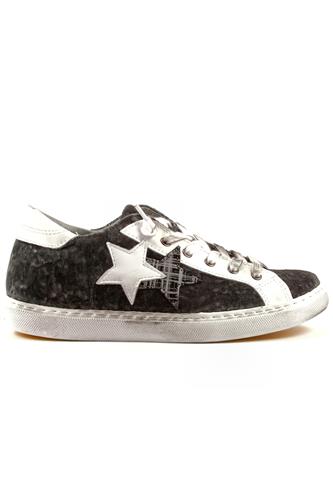 2SD Grey Anthracite Velvet White Leather, 2STAR