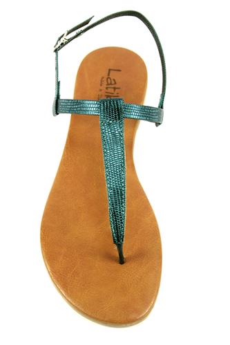 Sandal Thong Blue Sea Laminated Leather