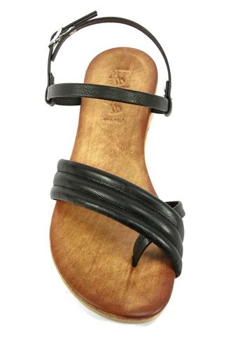 Flat Sandal Black Leather