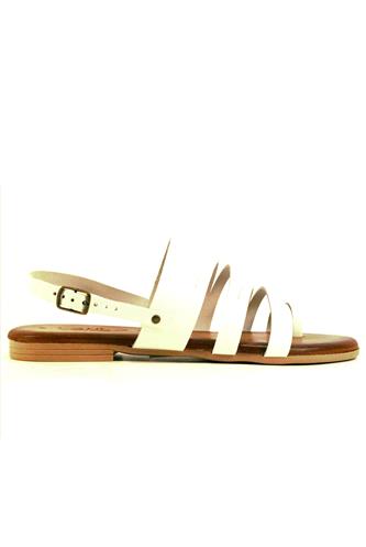 Sandal White Leather, LATIKA