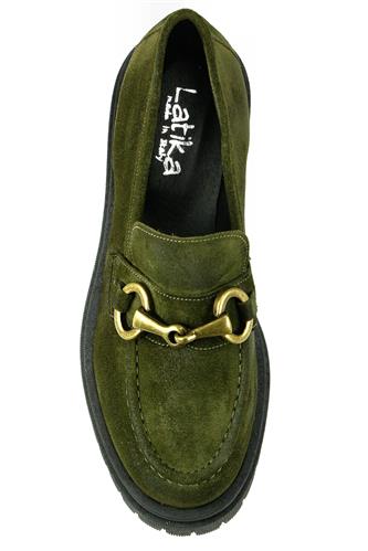 Moccasin Green Aged Suede