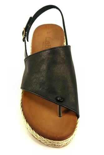 Rope Sandal Black Leather