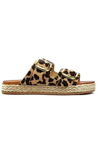 Rope Sandal Leopard Pony Skin, LATIKA