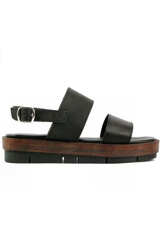 Platform Sandal Black Leather, LATIKA