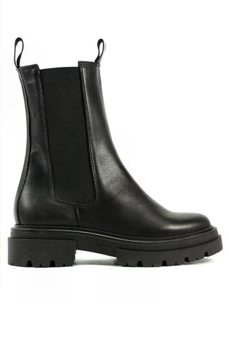 Double Sole Boot Black Leather, LATIKA