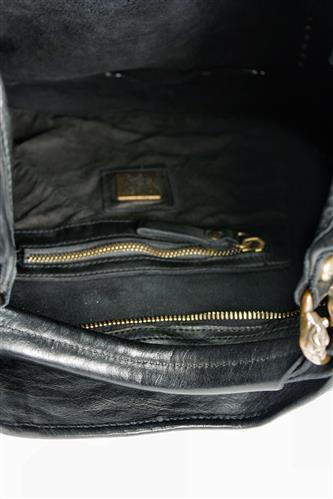 Shoulder Bag Diana Black Leather Rivets