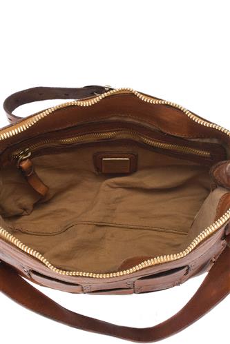 Edera Cross-body Cognac Woven Leather