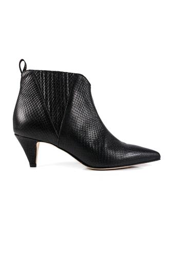 ÂMEChanel Ankle Boot Black Viper Stamped Leather