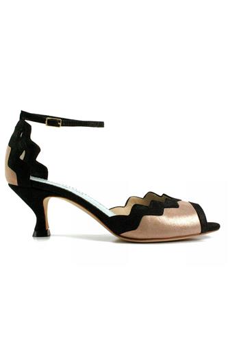 Claire Black Suede Sand Laminated Cloth, MINA BUENOS AIRES