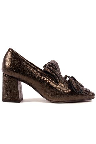 Felicia Terenz Cacao Laminated Leather, MINA BUENOS AIRES