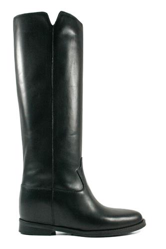 GAIA SHOESHigh Boots Internal Wedge Black Leather