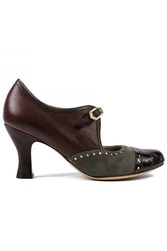 Gloria Black Bordeaux Leather Grey Suede, MINA BUENOS AIRES