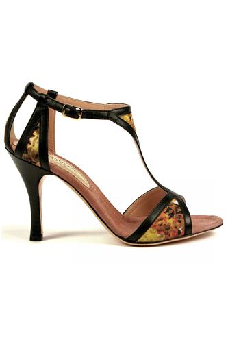 Josette Yellow Floreal Foulard Mauve Black, MINA BUENOS AIRES