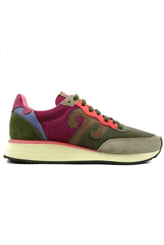 WUSHUMaster Fuxia Green Nylon Grey Suede Brown Leather