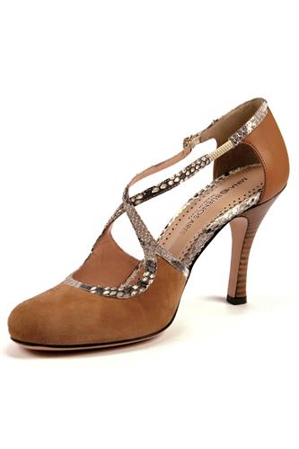 Nora Brown Almond Suede Rock Python