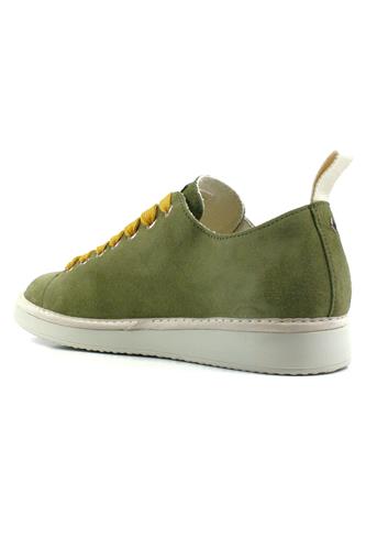 P01 Green Sage Suede Canvas Laces Yellow White