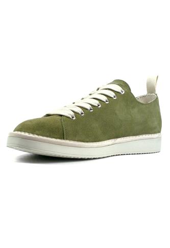 P01 Green Sage Suede Canvas Laces Yellow White