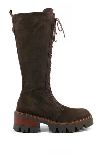 High Boot Maxi Sole Brown Suede Laces, OASI