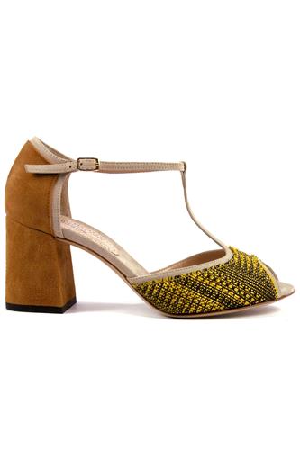 Sarah Yellow Cloth Almond Suede, MINA BUENOS AIRES