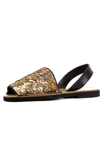 Minorchina Paillettes Oro Pelle Nera