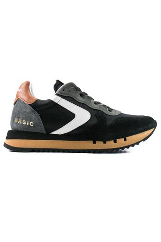 Magic Run 89 Black Nylon Suede Grey White Leather